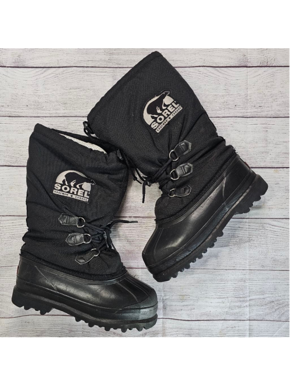 Sorel sz 8 Kaufman Canada heavy duty winter boots, black